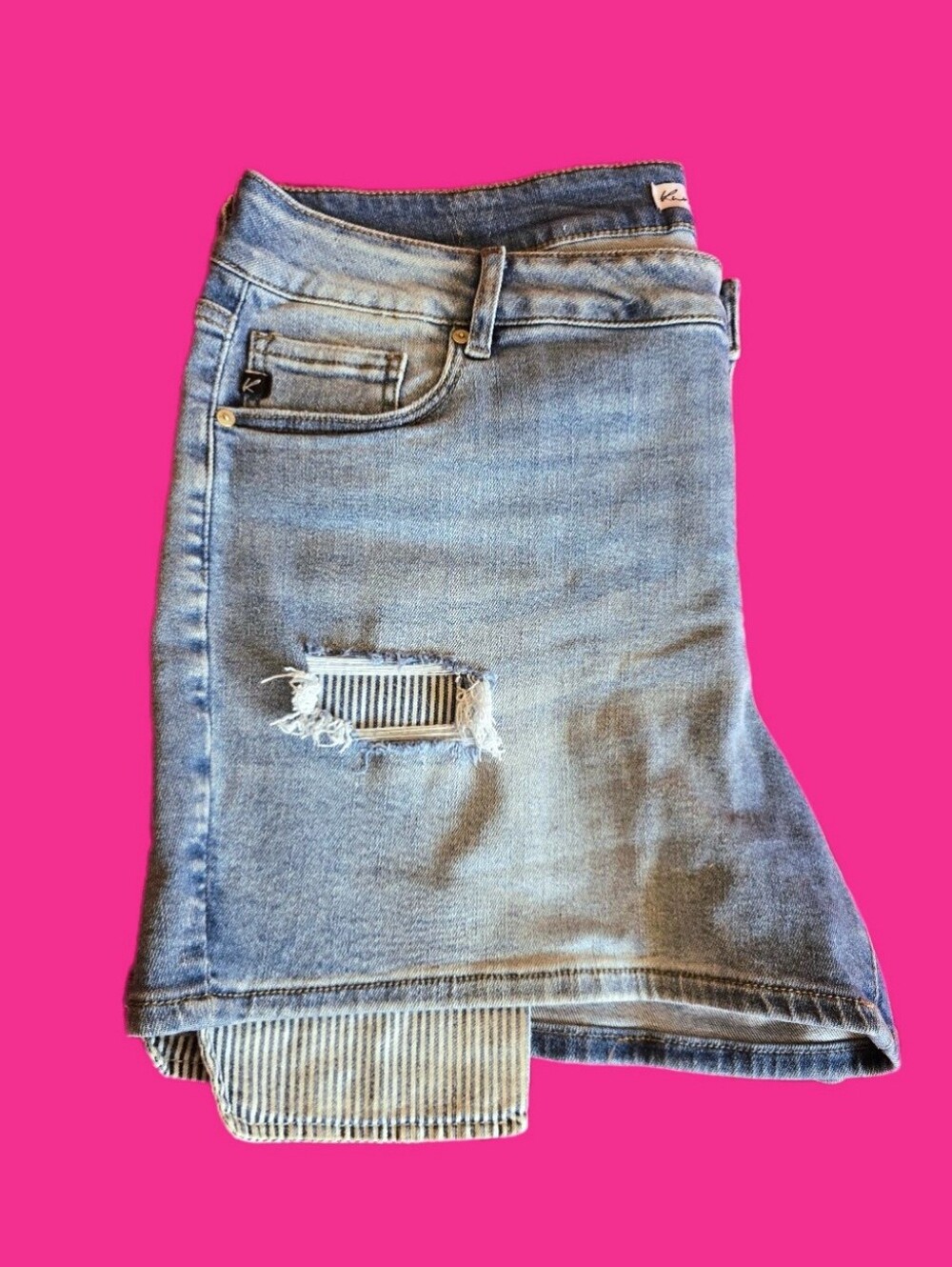 "KanCan" High-Rise Distressed Button Fly Denim Shorts-Size 18-NWOT - Picture 4 of 13